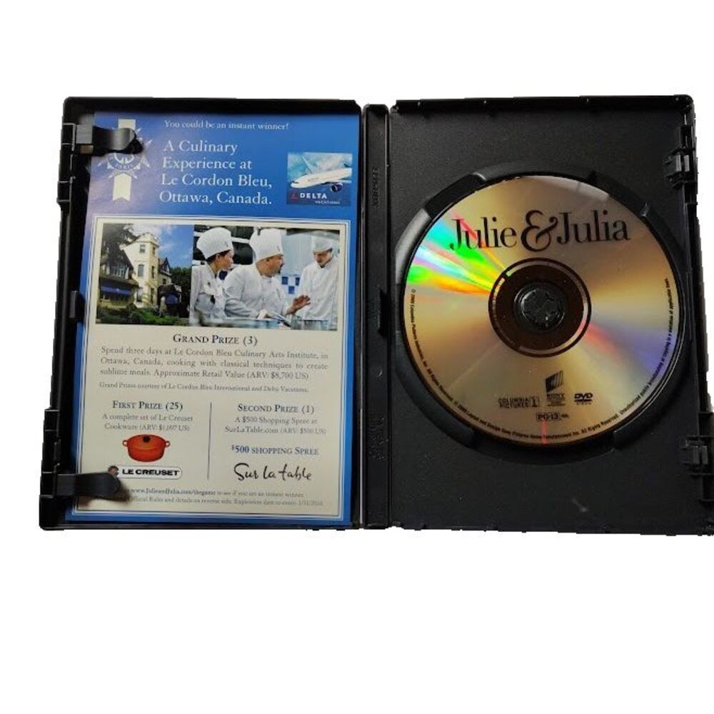 Julie & Julia Comedy DVD Drama Movie PG 13 2009 Meryl Streep Amy Adams - Picture 2 of 3